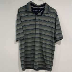 Walter Hagen Green and Blue Striped Polo Shirt